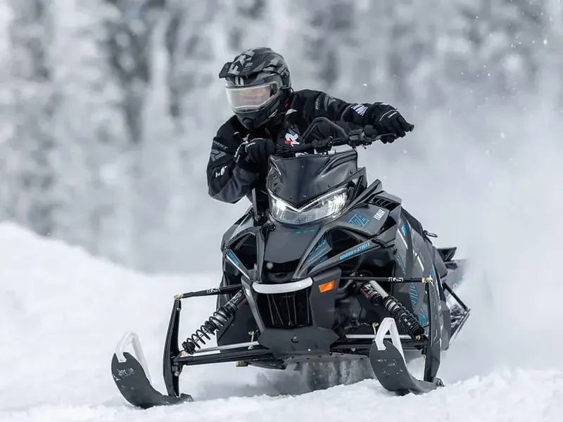 Yamaha snowmobile in the snow